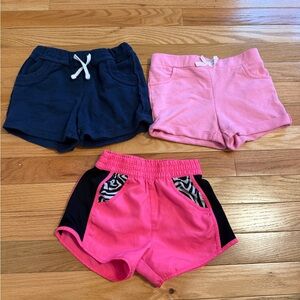 Kids' Casual and active Shorts - Navy, Light Pink & Hot Pink/black